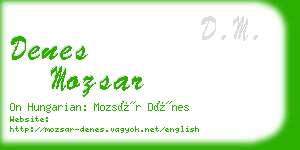 denes mozsar business card